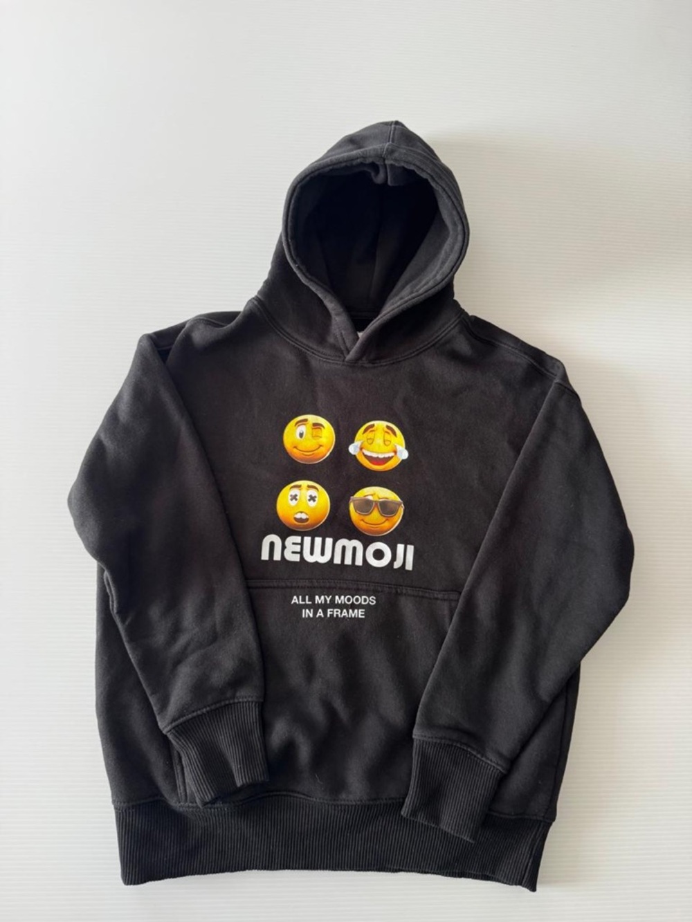 Black Emoji Graphic Hoodie - Kids